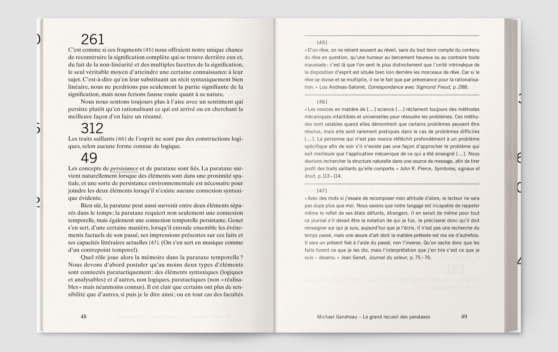 Michael Gendreau, Parataxes
